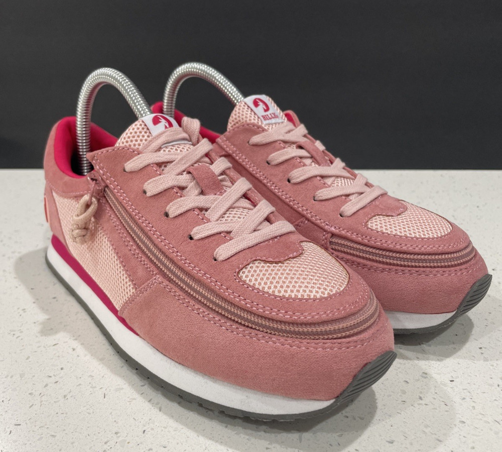 BILLY Sneakers Jogger Pink Suede Zip Adaptive Kids 6 NWOT
